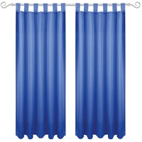 Bestgoodies Dekoschal Ellen Schlaufen 140x145 cm Blau, blickdichter Vorhang,