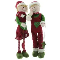 Boltze Weihnachtsfiguren ausziehbar Pia und Pit Pärchen Dekoration stehend