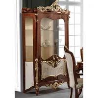 Casa Padrino Luxus Barock Vitrine Braun / Cremefarben /