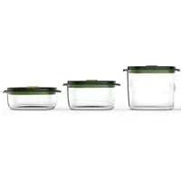 Foodsaver Vorratsdosen, Vorratsbehälter, Transparent, Schwarz, Grün