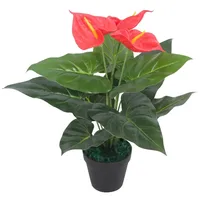 VidaXL Künstliche Flamingoblume mit Topf 45 cm Rot und