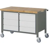 Stier Fahrbare Werkbank Premium mit 6 Schubladen BxTxH 1250x700x880