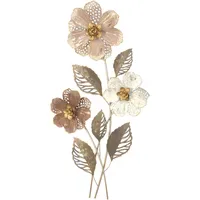 Moebel-direkt-online Blumen Wanddekoration braun/cremeweiß/goldfarben