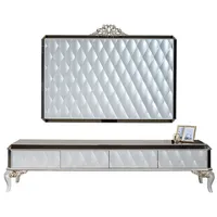 Casa Padrino Luxus Barock TV Schrank Weiß / Gold