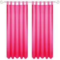Bestgoodies Dekoschal Ellen Schlaufen 140x145 cm Pink, blickdichter Vorhang,