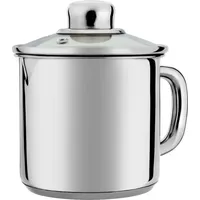 Kadax hoher Topf mit dichtem Glasdeckel, 1.2L, Silberkanne