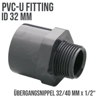 BEVO Mega Übergangsnippel pvc-u 32/40 mm x 1/2 Zoll