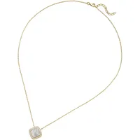 Jobo Kette mit Anhänger Perlmutt und 28 Zirkonia 925