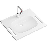 Hewi M40 Mineralguss-Waschtisch 950.19.04090 65x55cm, mit Waschtischarmatur AQ1.12M10640, tiefschwarz