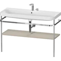 Duravit Happy D.2 Plus Möbelwaschtisch c-shaped mit Metallkonsole bodenstehend,