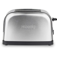 H.koenig Scheiben TOAS7 2 Brotschlitze, Edelstahl, 7 Bräunungsstufen, Auftauen,