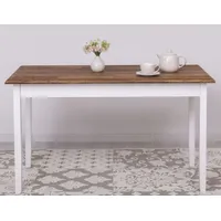 Casa Padrino Landhausstil Esstisch Dunkelbraun / Weiß 140 x