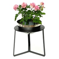 DanDiBo Ambiente DanDiBo Blumenhocker Metall mit Topf Schwarz Silber