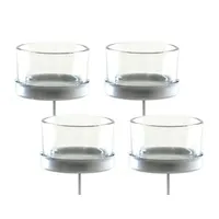 Spetebo Teelichtstecker Glas / Metall im 4er Set -