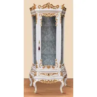 Casa Padrino Barock Vitrine Weiß / Gold - Prunkvoller