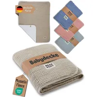 Bearfoot Babydecke - Musselin Fleecedecke (Baumwolle, Fleece) flauschig weiche