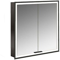 EMCO prime Unterputz-Lichtspiegelschrank 949713571 600x730mm, 2-türig, schwarz/spiegel