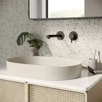 Herzbach Siro Wand-Waschtischarmatur Schwarz Matt