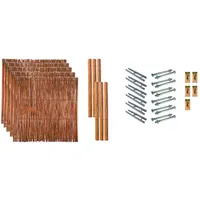 Tetzner & Jentzsch Geflechtzaun-Set 954 x 180 cm Beige/Massivholz