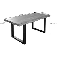 Ab:stil.art.moebel Utrecht 260 x 76 x 100 cm naturfarben/schwarz