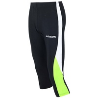 Airtracks Herren Laufhose 3/4 Lang Schwarz Neon SCHWARZ XS