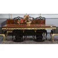 Casa Padrino Luxus Barock Esstisch Braun / Schwarz /