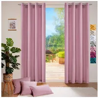 Heimtexland ® Deko Vorhang Baumwolle Dekoschal Blickdicht Einfarbig Ösenschal