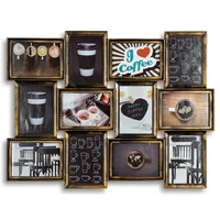 Levandeo Bilderrahmen Collage Kupfer Schwarz 72x54 cm 12 St.