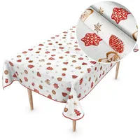 ANRO Tischdecke abwaschbar Weihnachten Wachstuchtischdecke 200 x 140cm mit