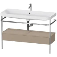 Duravit Happy D.2 Plus Möbelwaschtisch c-shaped mit Metallkonsole bodenstehend,