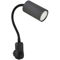 GLOBO Steckdosenlampe Steckerleuchte GU10 mit Schalter Küche Steckdosenleuchte schwarz