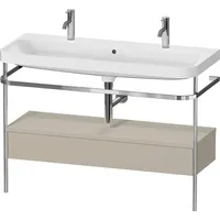Duravit „Happy D.2 Plus“ Möbelwaschtisch c-shaped mit Metallkonsole, bodenstehend,