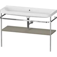 Duravit Happy D.2 Plus Möbelwaschtisch c-shaped mit Metallkonsole bodenstehend,