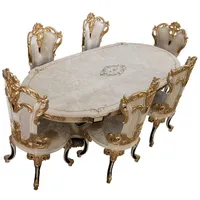 Casa Padrino Luxus Barock Esstisch Creme / Beige /