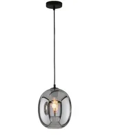 MeineWunschleuchte LED Pendelleuchte Industrial Style einflammig Rauchglas - Glaskugel