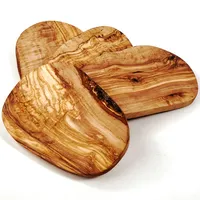 Dasolivenholzbrett 4er Set Brotzeitbrett aus Olivenholz im Naturschnitt 30