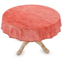 ANRO Tischdecke abwaschbar Wachstuch Wachstuchtischdecke Rund 120cm mit Saum