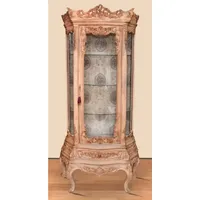 Casa Padrino Barock Vitrine Naturfarben - Prunkvoller Barock Vitrinenschrank