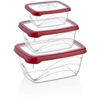 HERZBERG 3-Teiliges extra tiefesSpar-Box-Set Red - Rot