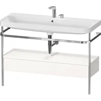 Duravit Happy D.2 Plus Möbelwaschtisch c-shaped mit Metallkonsole bodenstehend,