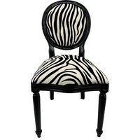Casa Padrino Luxus Barock Esszimmer Stuhl Zebra / Schwarz