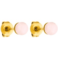 Purelei Ohrstecker Rosequarz Edelstahl vergoldet 4,3 mm