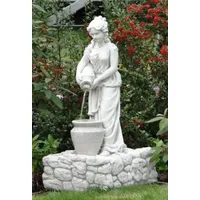 Casa Padrino Jugendstil Wasserspeier Skulptur Frau mit Krügen Grau