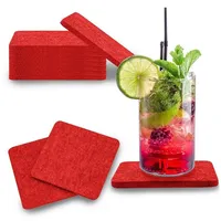 WORTEK Filzuntersetzer eckig für Gläser – 8er Set Glasuntersetzer