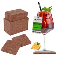 WORTEK Filzuntersetzer eckig für Gläser – 10er Set mit