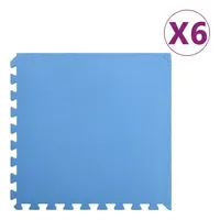 VidaXL Bodenmatten 6 Stk. 2,16 m2 EVA-Schaumstoff Blau