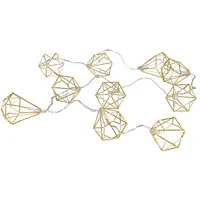 Levandeo 10er Lichterkette LED Metall Gold Diamant Licht Beleuchtung