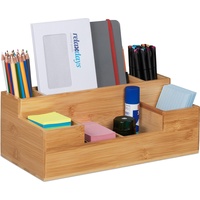 Relaxdays Schreibtisch Organizer aus Bambus