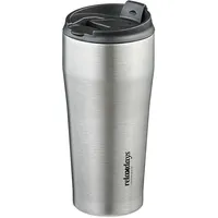 Relaxdays Thermobecher 0,4 l Schwarz/Silber