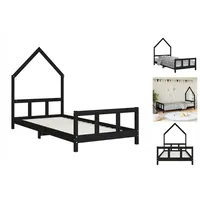 VidaXL Kinderbett Schwarz 90x200 cm Massivholz Kiefer